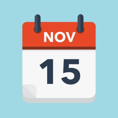 Calendar icon showing 15th November