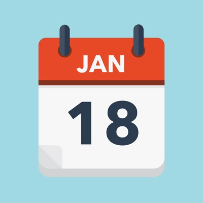 Calendar icon showing 18th January