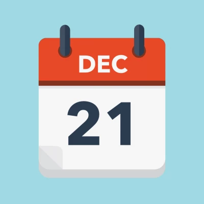 Calendar icon showing 21st December