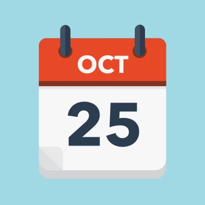 Calendar icon showing 25th October